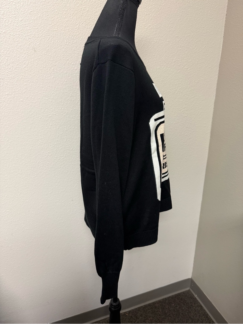 Karl Lagerfeld Black Crewneck Knit Sweater - Picture 5 of 11